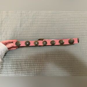 Anthropologie Pink Belt with Gold Accents